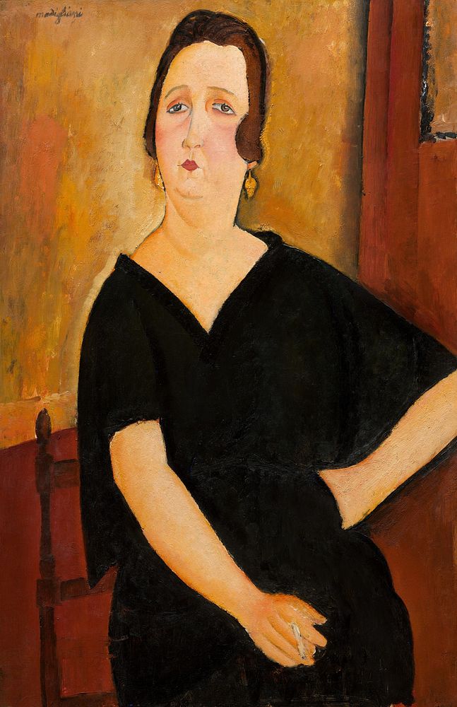 Amedeo Modigliani's Madame Am&eacute;d&eacute;e (Woman with Cigarette) (1918) famous painting. 