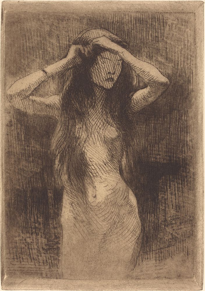 Nude Girl Combing Her Hair (1887) by Albert Besnard. 