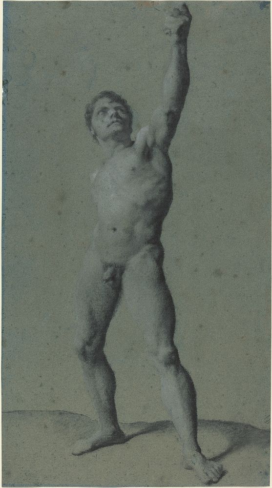 Male Nude Study by Pierre Paul Prud'hon. 