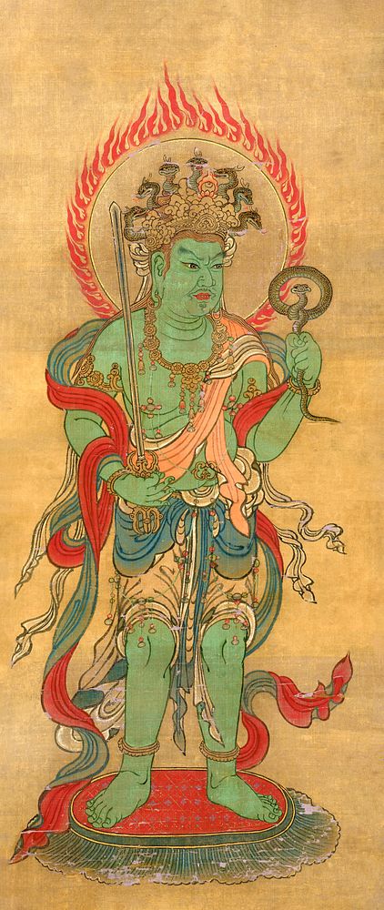 Suiten, the Water Deity [one of a set of Twelve Devas] (14th-15th century). Original public domain image from The…