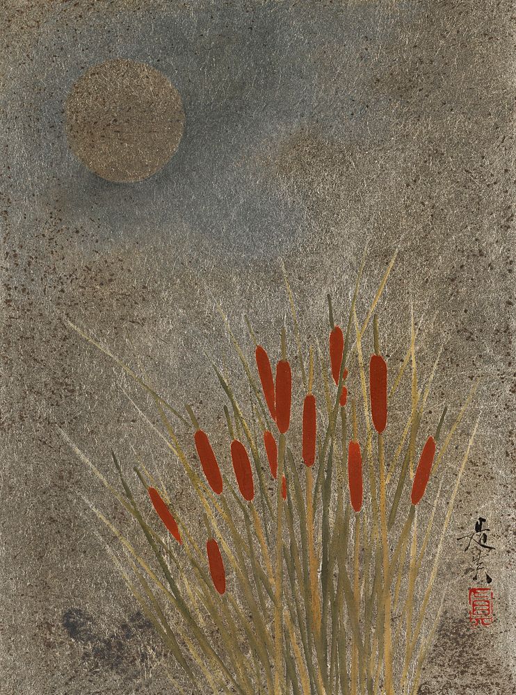 Japanese grass field at night (1807&ndash;1891) painting by Shibata Zeshin. Original public domain image from The MET…