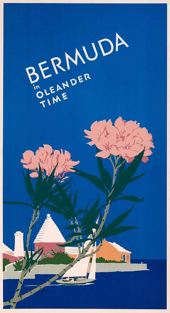 Bermuda in oleander time (1952) by Adolph Treidler. Original public domain image from the Library of Congress. Digitally…