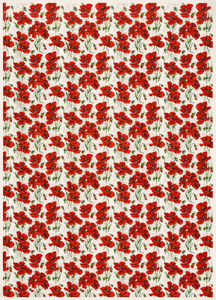 Red poppy design (1911). Original public domain image from the Library of Congress. Digitally enhanced by rawpixel.