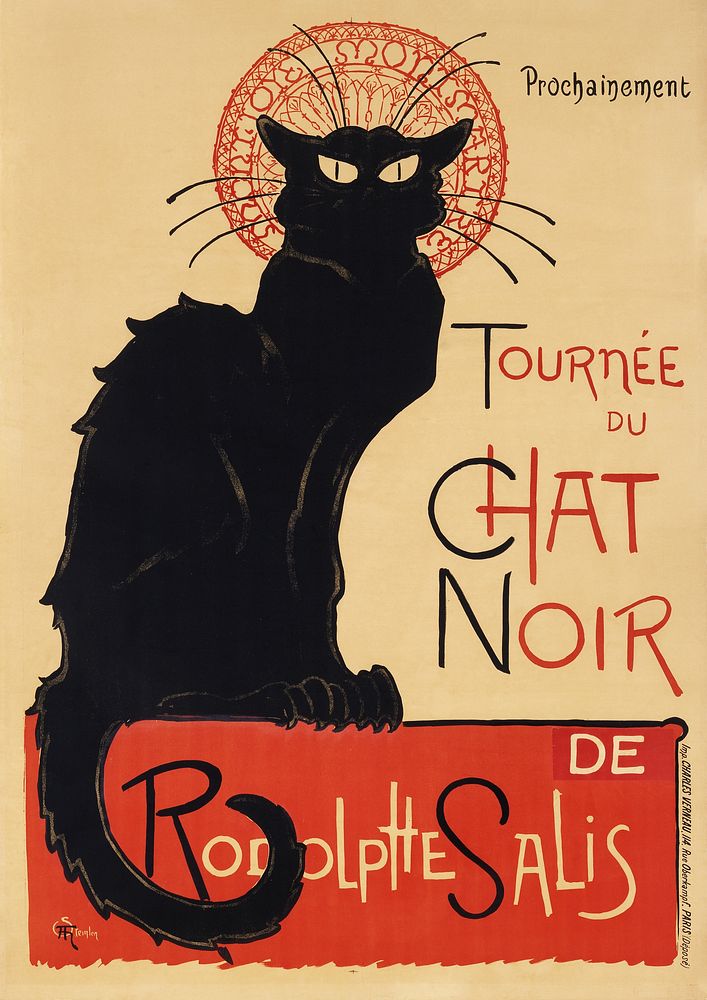 Tourn&eacute;e du Chat Noir (1896) by Th&eacute;ophile Alexandre Steinlen. Original public domain image from The Los Angeles…