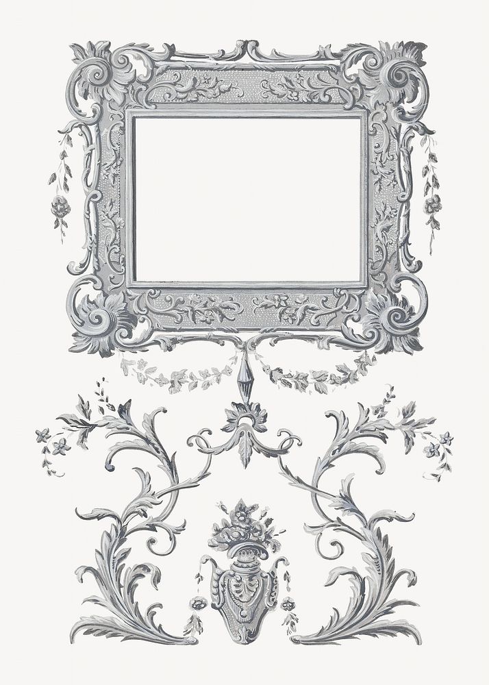 Vintage gray ornamental frame.  Remastered by rawpixel