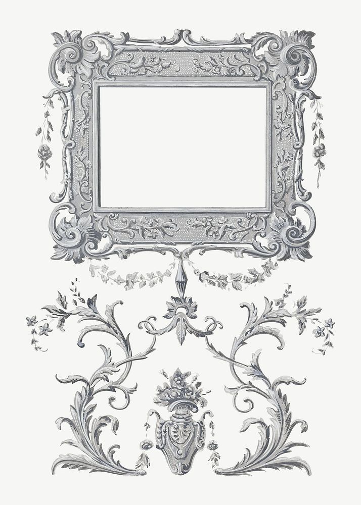 Vintage gray ornamental frame. Remastered by rawpixel