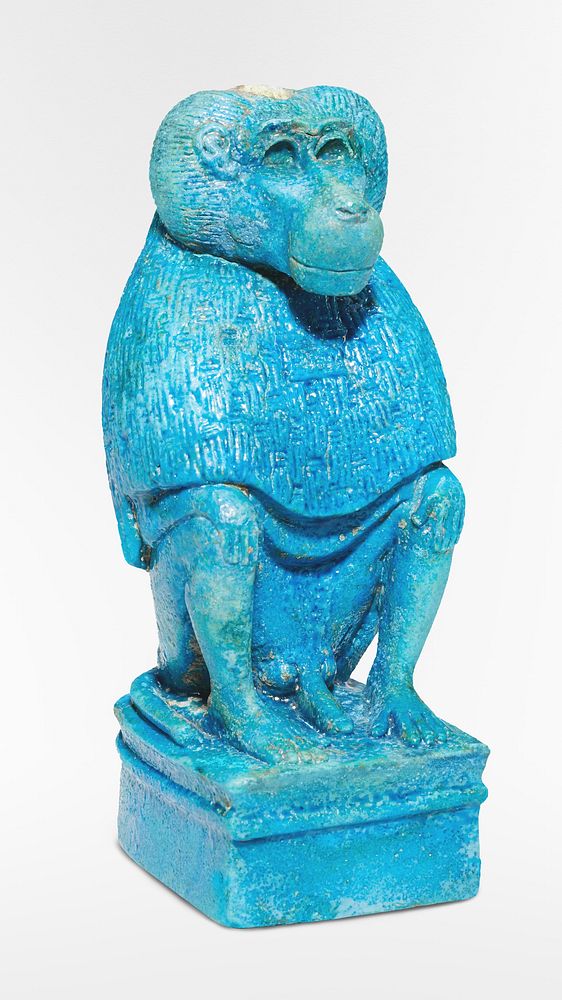 Blue baboon sculpture. Original public domain image from The Minneapolis Institute of Art. Digitally enhanced by rawpixel.