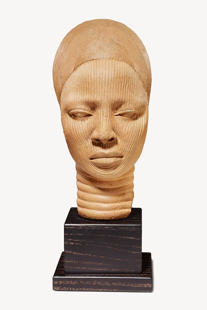 Shrine head (12th-14th century) sculpture by Ancient Yoruba. Original public domain image from The Minneapolis Institute of…