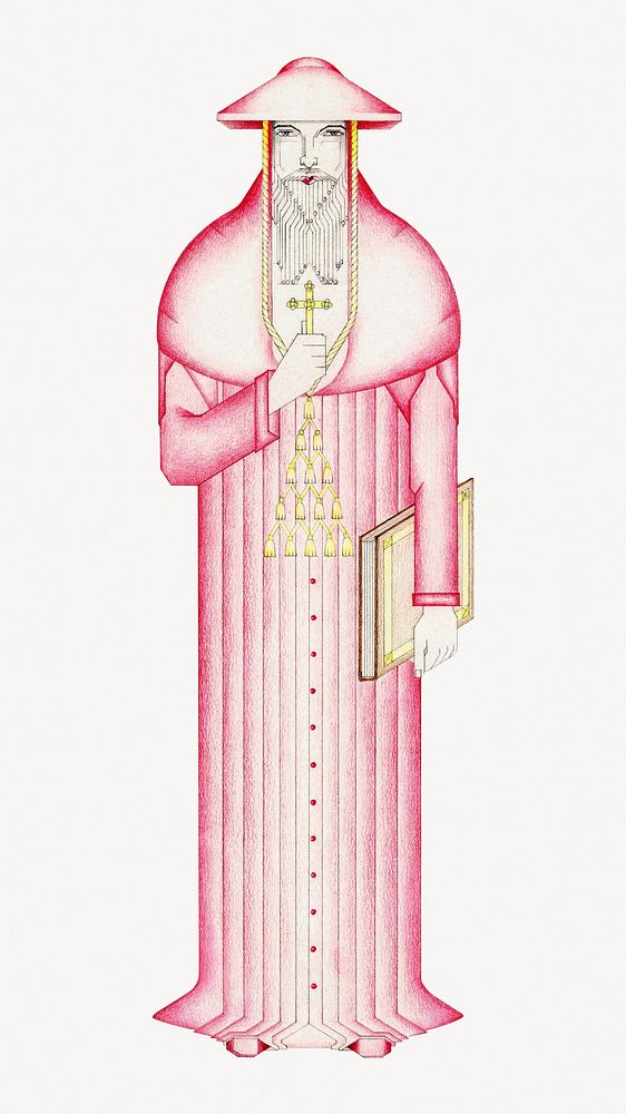 Aesthetic Saint Bonaventure illustration.  Remastered by rawpixel