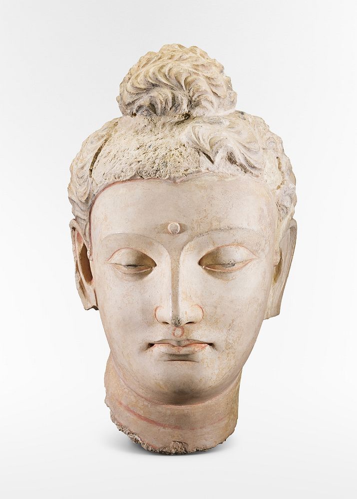 Head of a Buddha (4th century) sculpture. Original public domain image from the Saint Louis Art Museum. Digitally enhanced…
