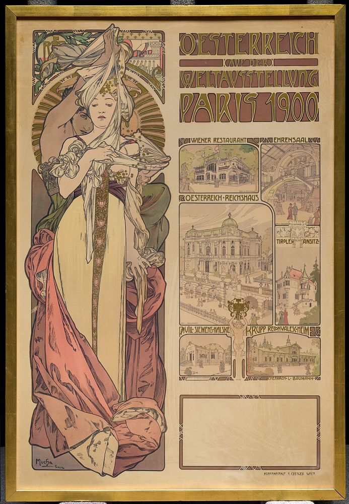 Austria at the Exposition Universelle, Paris 1900 (c. 1899) print in high resolution by Alphonse Mucha. 