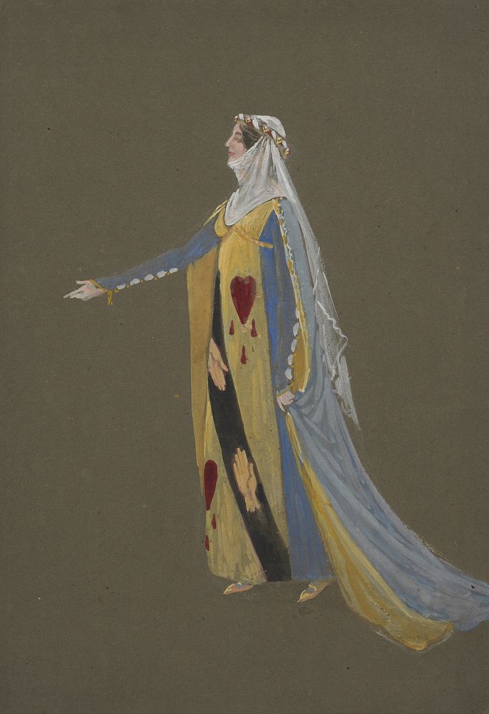 Costume design painting in high resolution by Walter Crane. Original from the Museum of New Zealand Te Papa Tongarewa. 