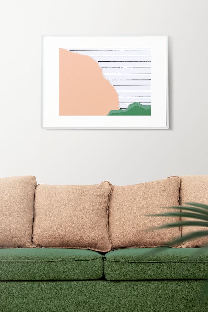 Frame mockup psd with pastel paper collage