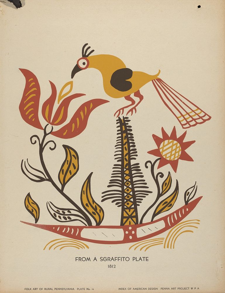 Plate 14: From Portfolio "Folk Art of Rural Pennsylvania" (ca. 1939) by American 20th Century.  