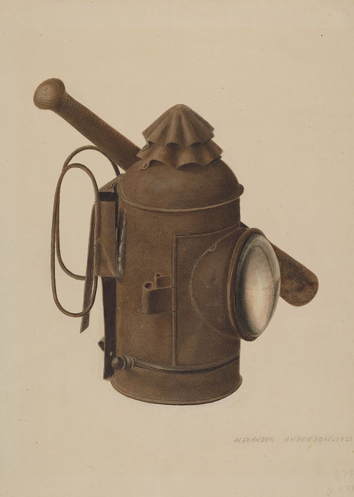 Police Lantern and Club (1938) by Alexander Anderson.  