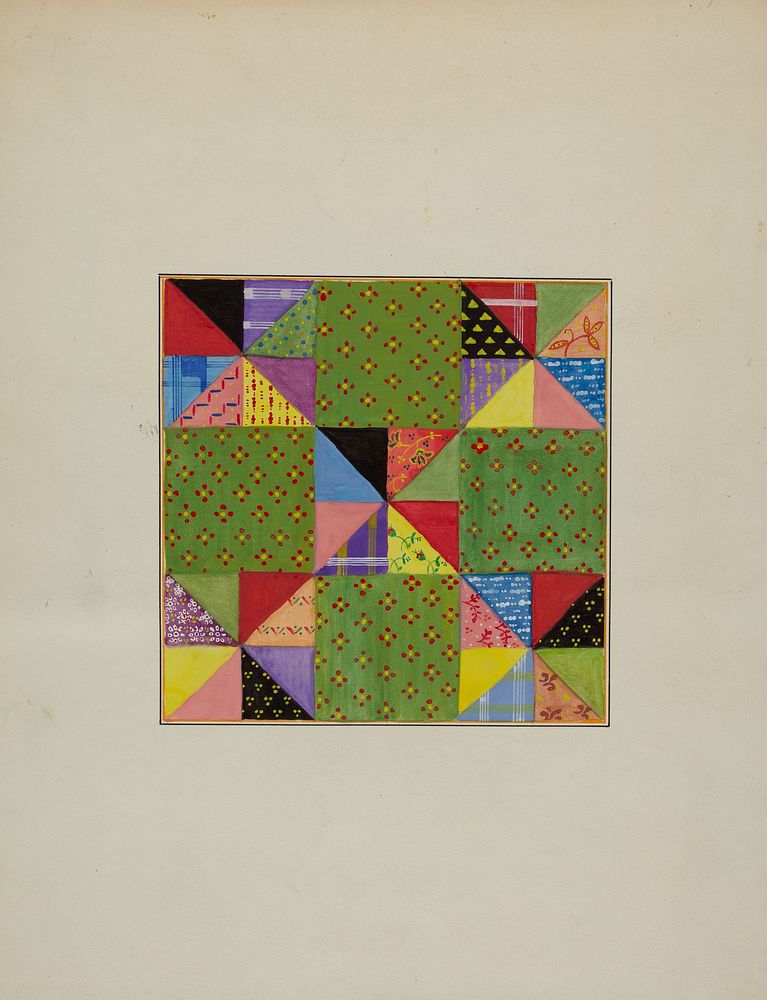Quilt Section (c. 1940) by Cornelius Christoffels and Margaret Linsley.  