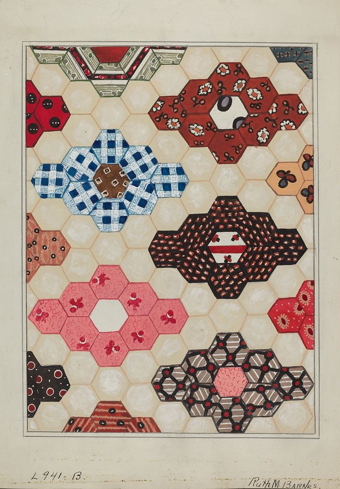 Quilt (c. 1936) by Ruth M. Barnes.  