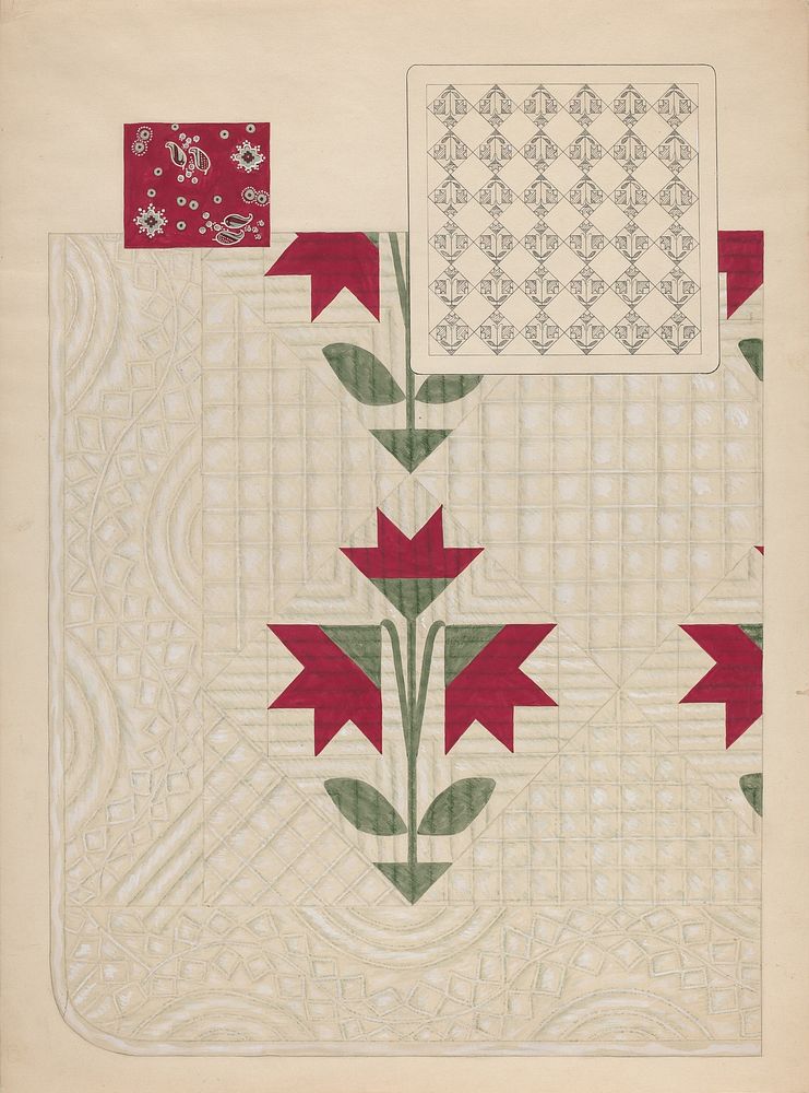 Quilt (c. 1937) by Dorothy Posten.  