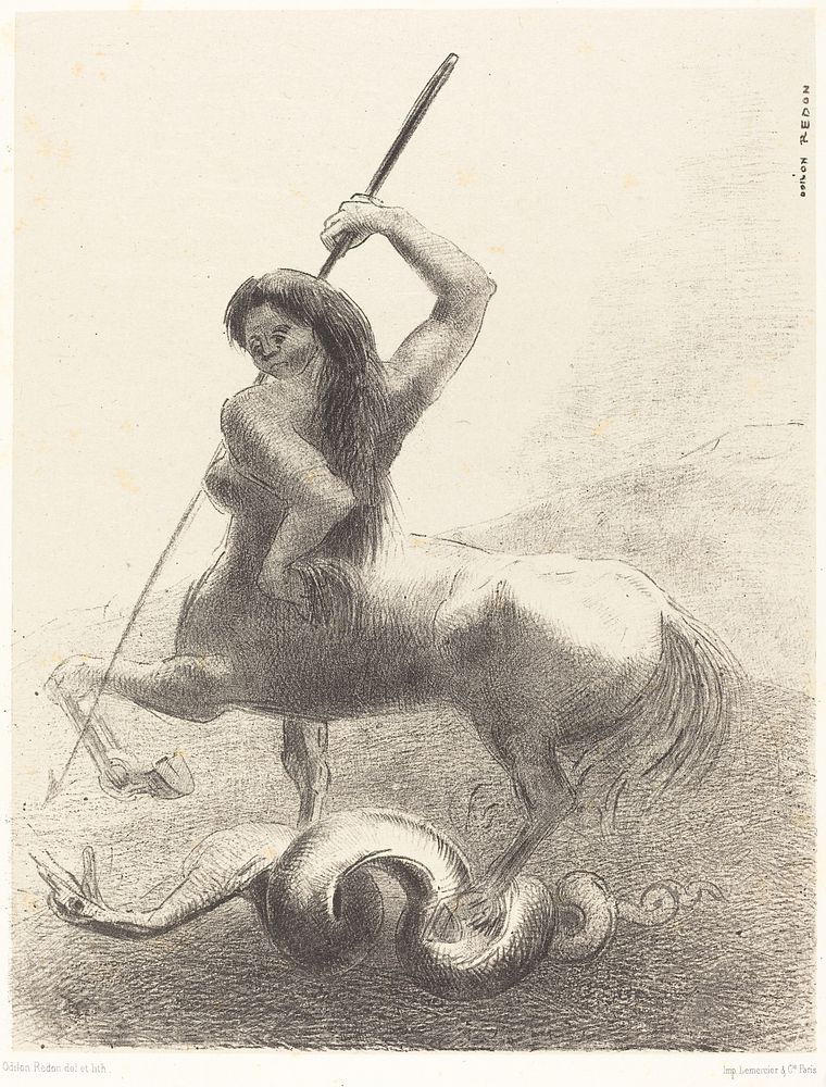 Il y eut des luttes et des vaines victoires (There were struggles and vain victories) (1883) by Odilon Redon. 