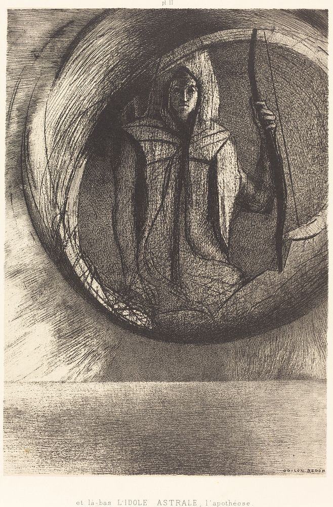 Et la-bas l'idole astrale, l'Apotheose (And beyond, the star idol, the apotheosis) (1891) by Odilon Redon. 