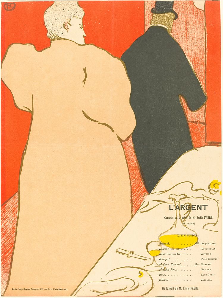L'Argent (1895) print by Henri de Toulouse&ndash;Lautrec.  