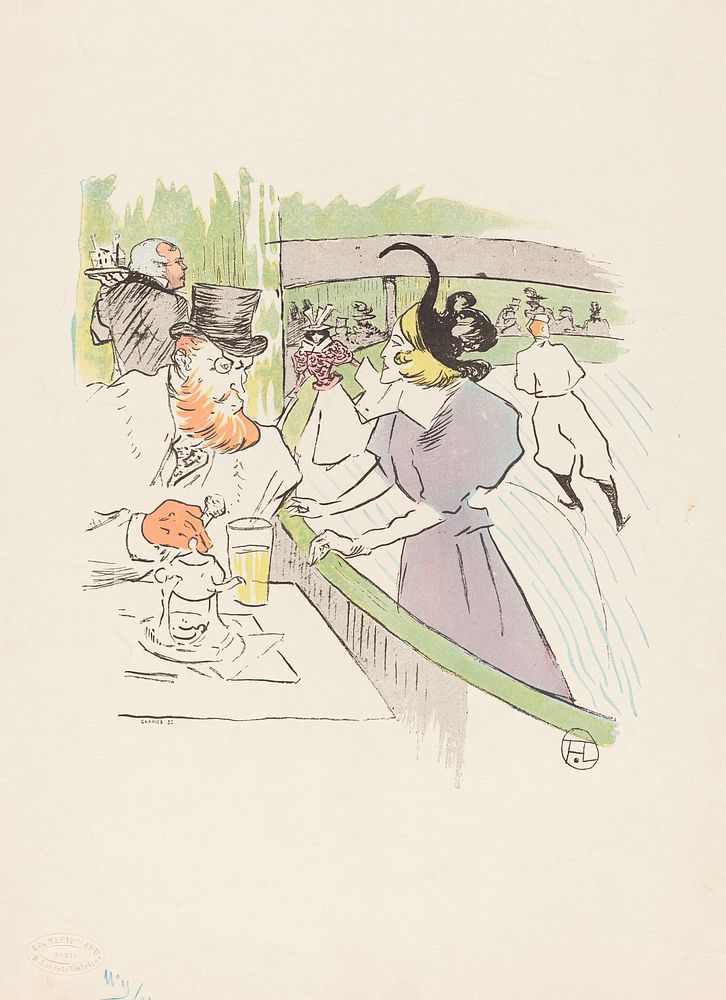 In the Skating Professional Beauty (1896) print by Henri de Toulouse&ndash;Lautrec.  