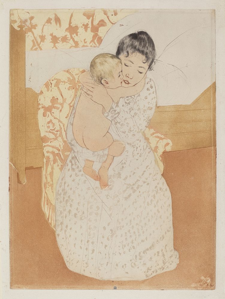 Maternal Caress (1890-1891) by Mary Cassatt. 