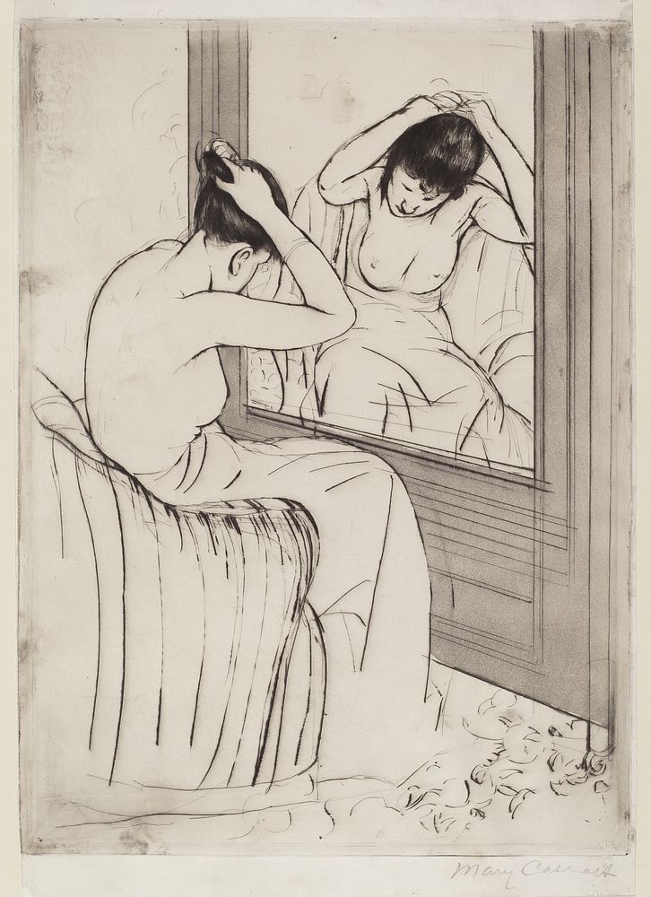 The Coiffure (ca. 1890-1891) by Mary Cassatt. 