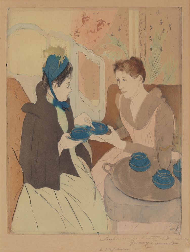 Afternoon Tea Party (ca. 1890-1891) by Mary Cassatt. 