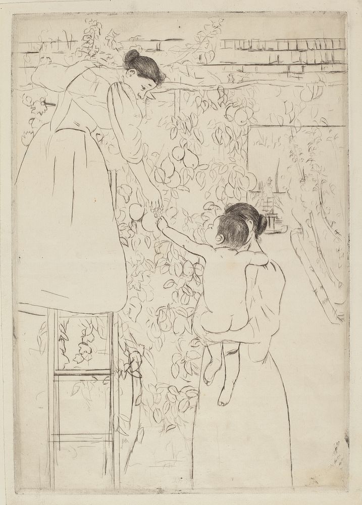 Gathering Fruit (1893) by Mary Cassatt. 