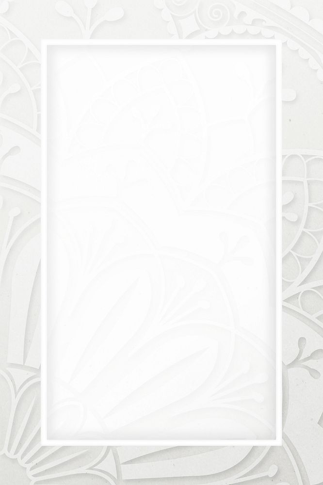 Aesthetic white ornamental frame background