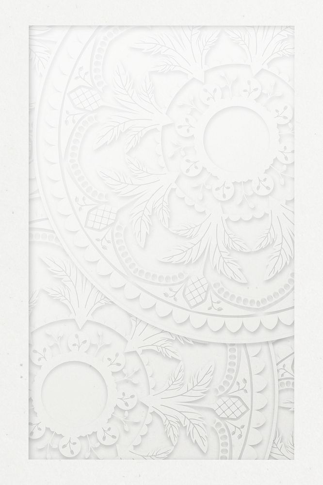 Floral ornamental white frame background 