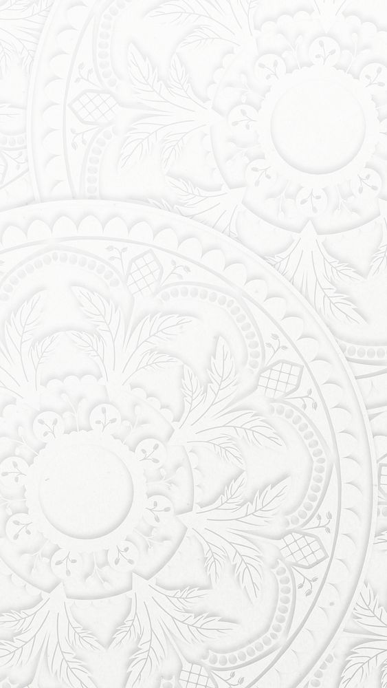 White ornamental flourish phone wallpaper