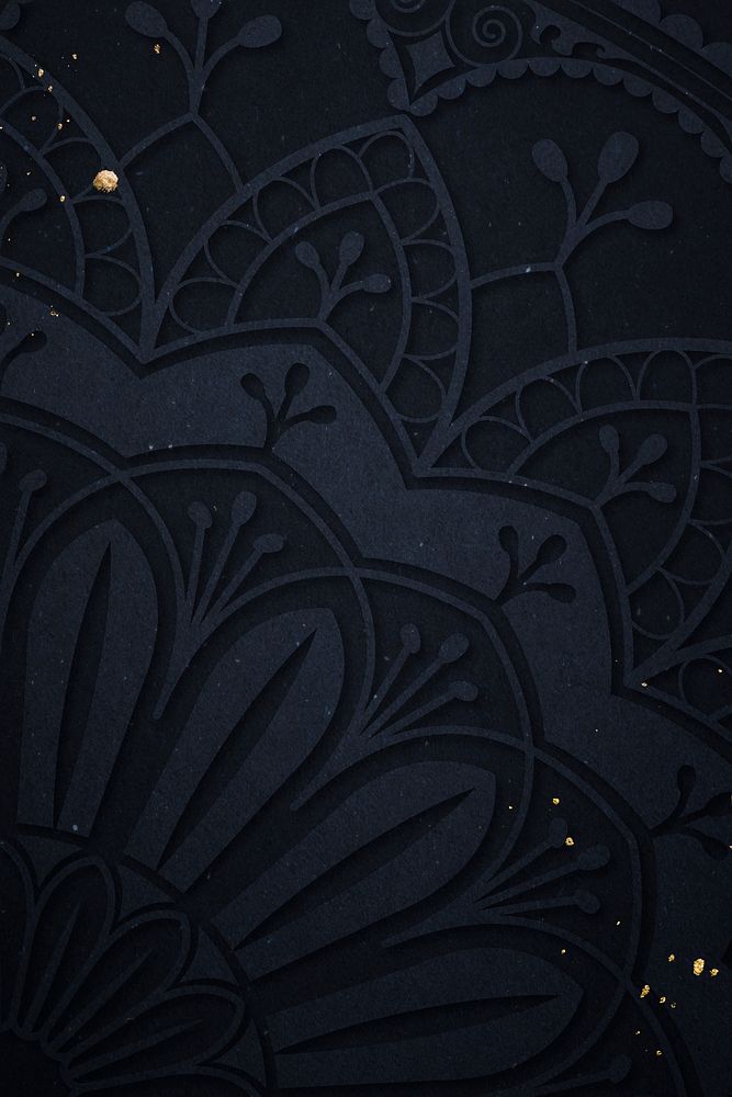 Black ornamental background, flourish design