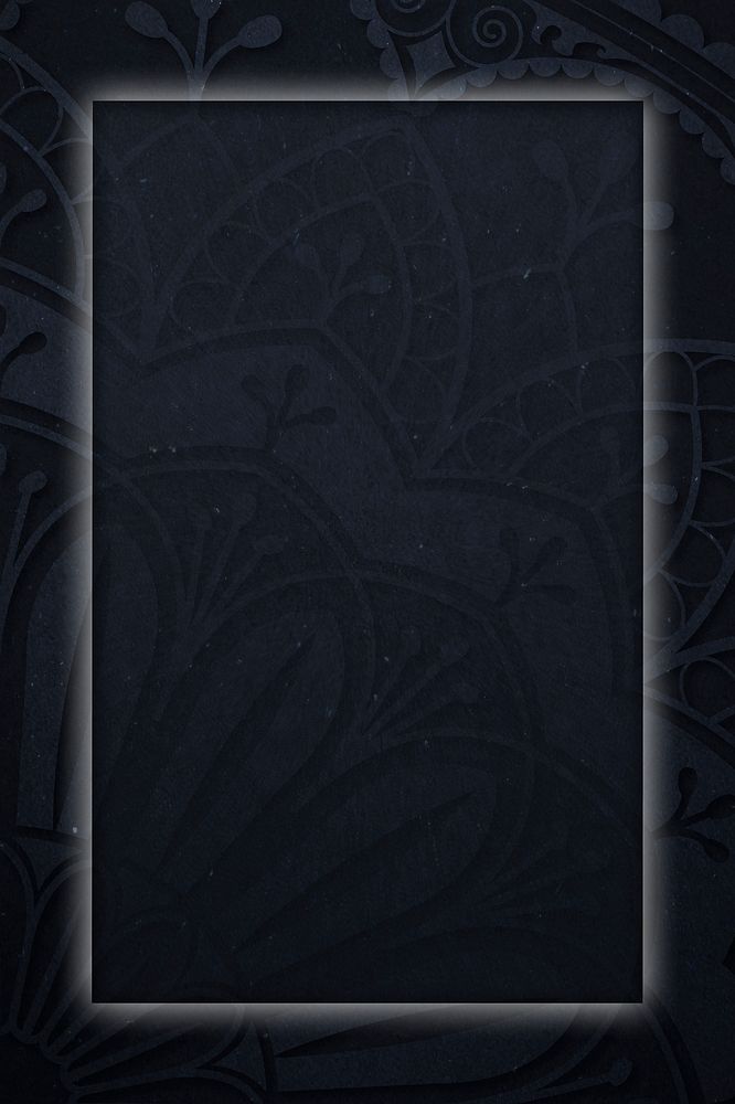 Black ornamental frame background, flourish design