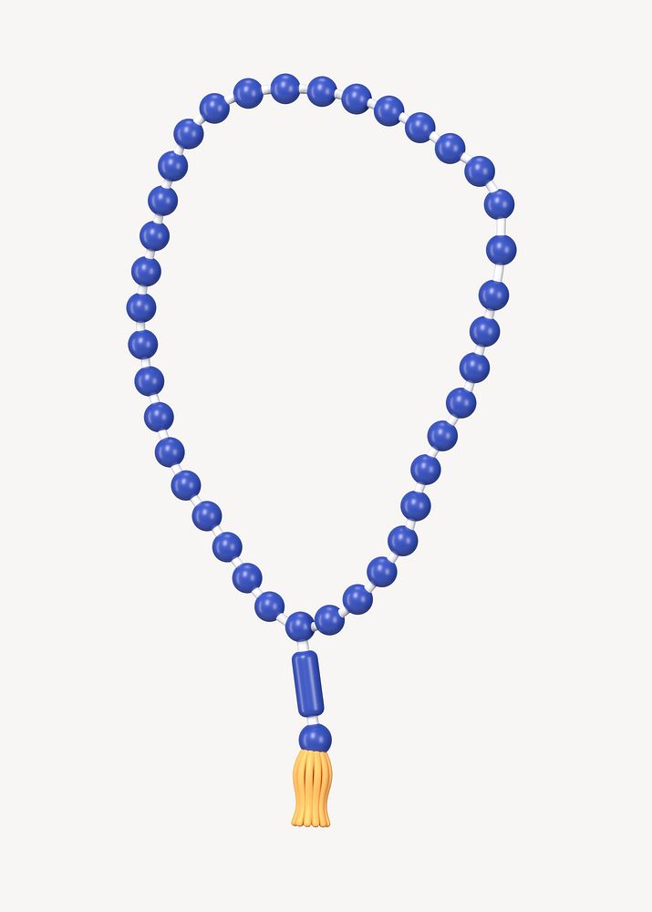 Prayer beads 3D clipart, Islamic religion