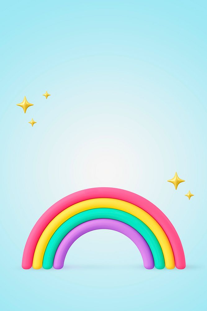 Rainbow background, 3d birthday graphic
