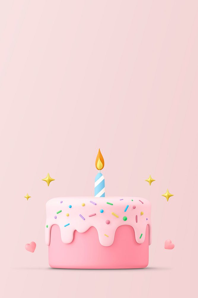 Cake background, 3d birthday graphic
