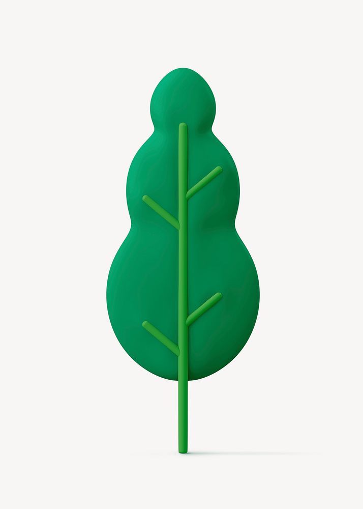 Tree 3D sticker, botanical, nature illustration psd