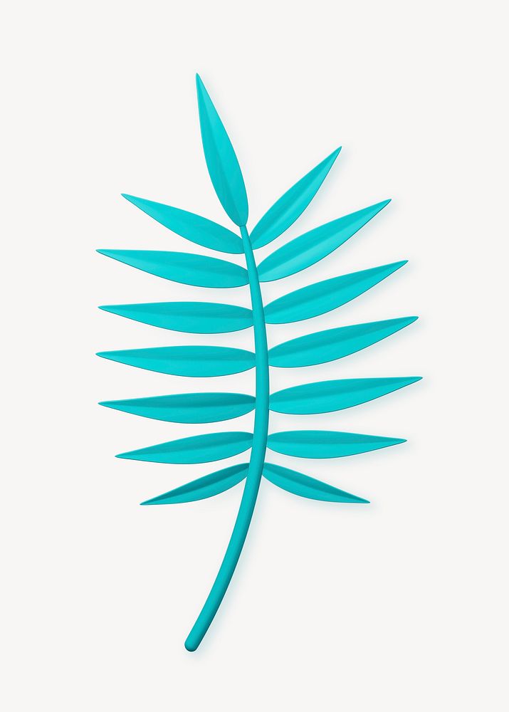 Cartoon blue leaf clipart, botanical design