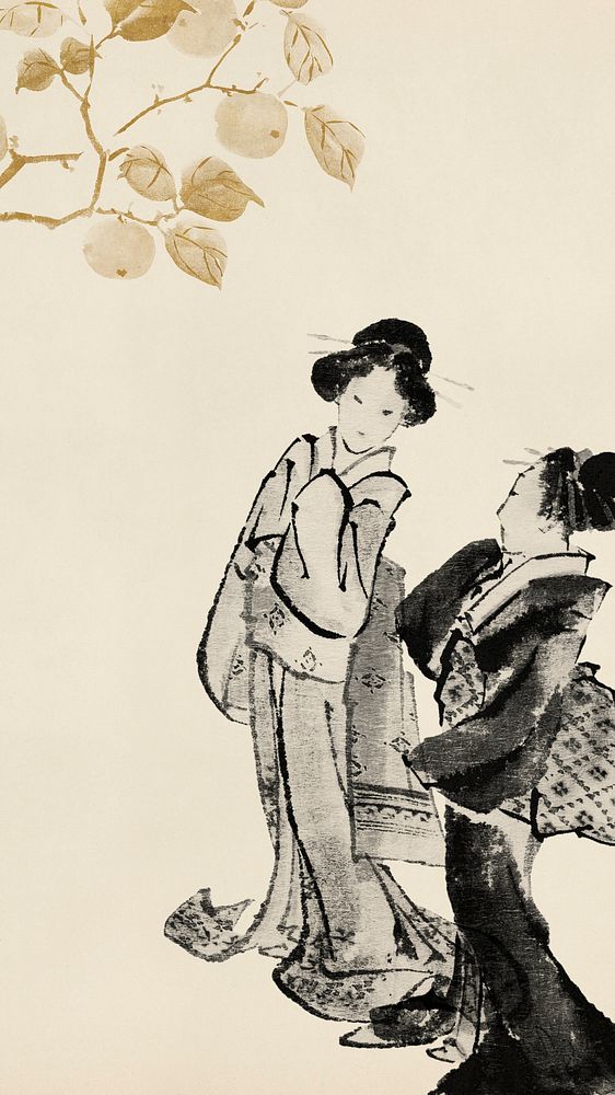 Vintage Japanese women mobile wallpaper
