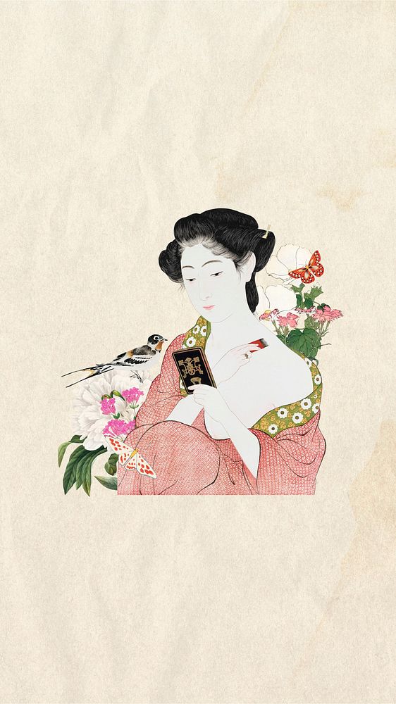 Vintage Japanese woman mobile wallpaper