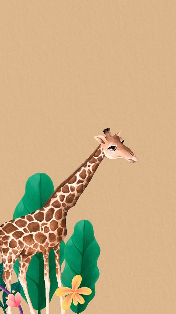 Giraffe mobile wallpaper, brown design