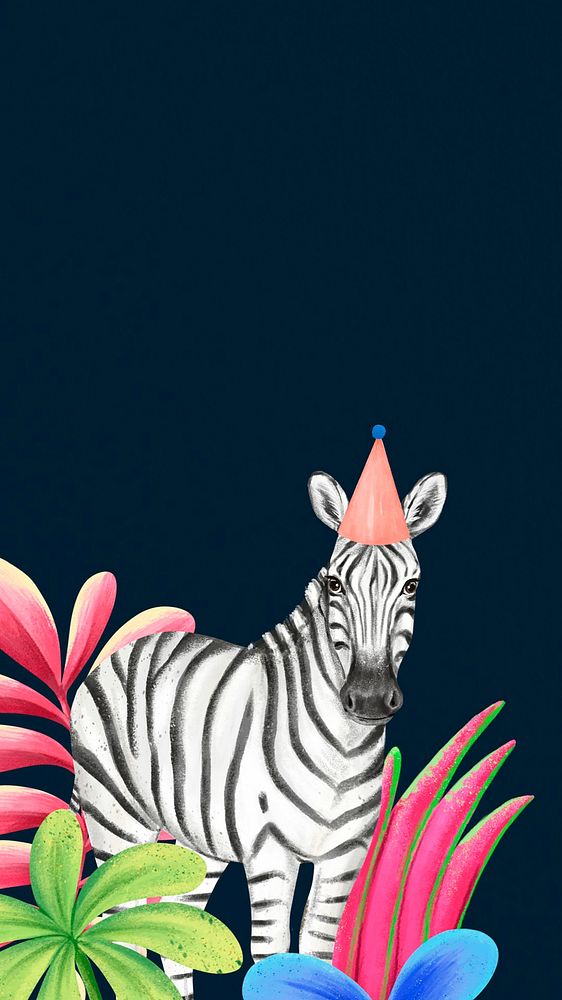 Zebra iPhone wallpaper, black design