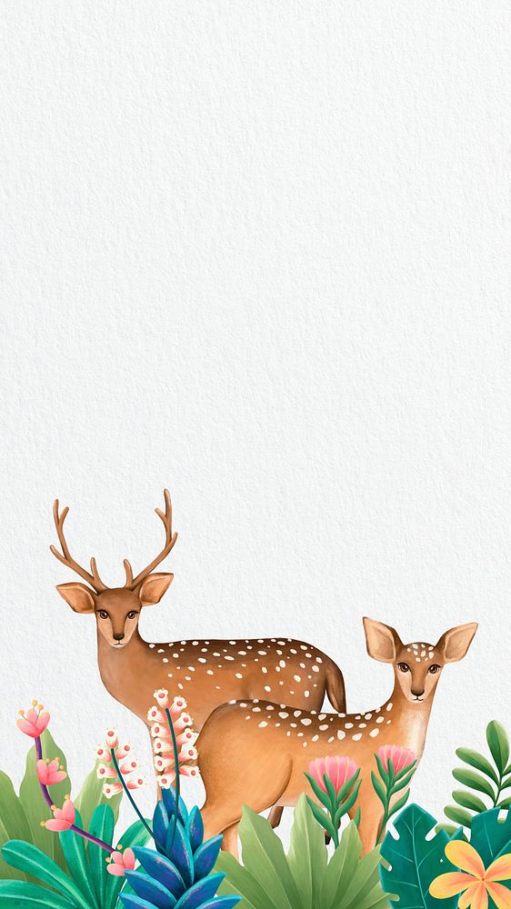 Deer iPhone wallpaper, off white design