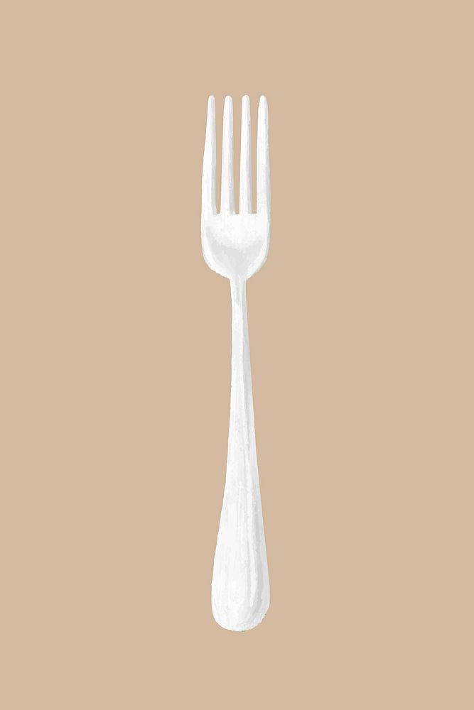 Silver fork, realistic cutlery illustration vector