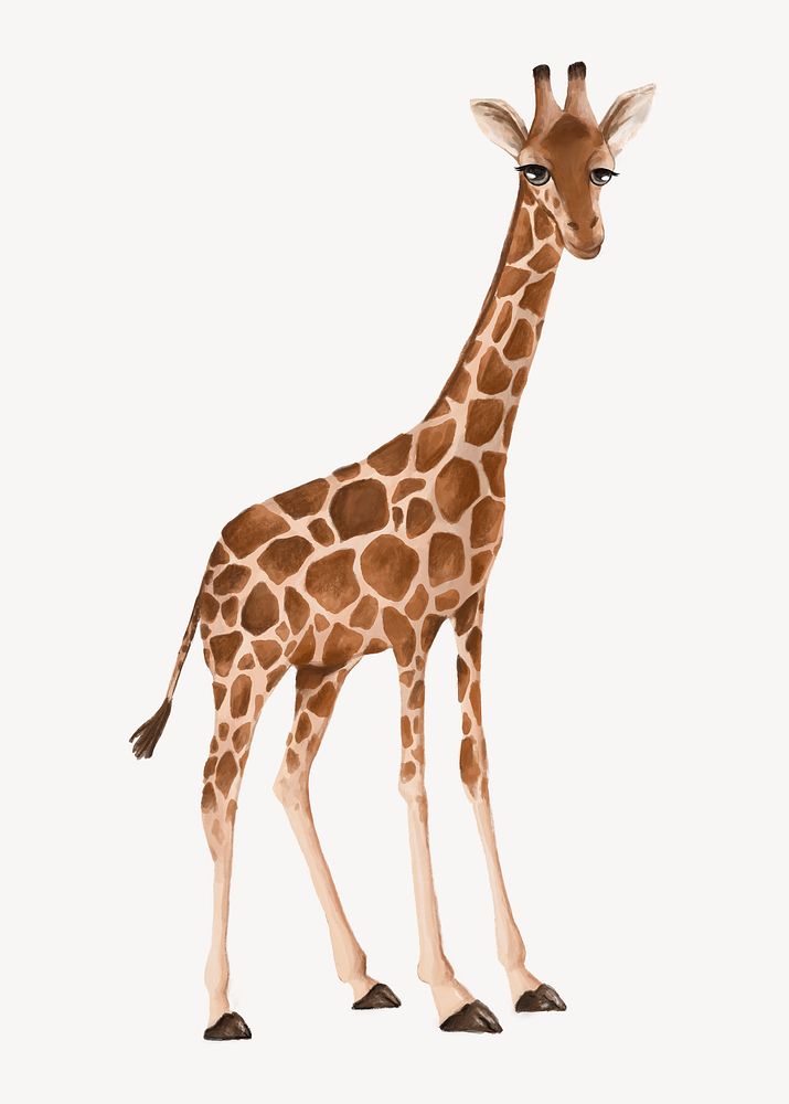 Giraffe collage element, cute animal illustration
