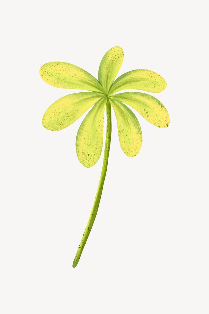 Aesthetic leaf collage element, botanical illustration psd