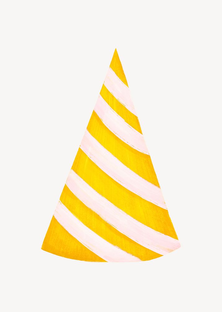 Yellow party hat collage element psd