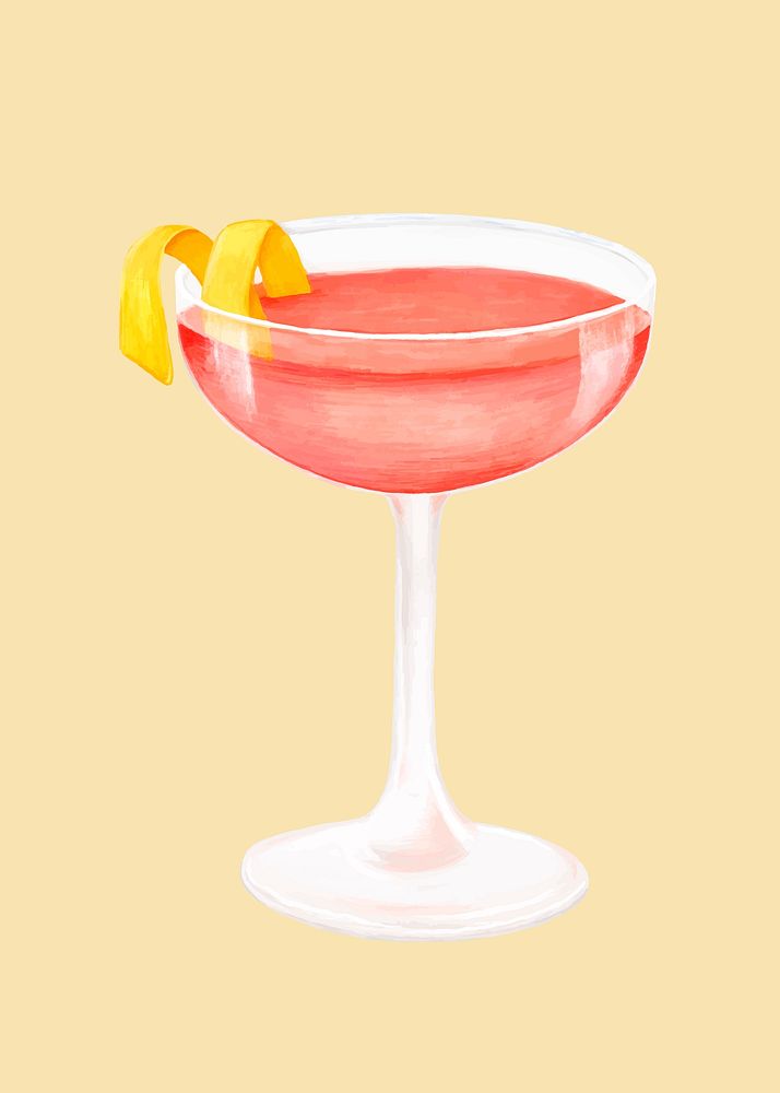 Cosmopolitan cocktail, alcoholic drinks illustration vector